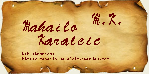 Mahailo Karaleić vizit kartica